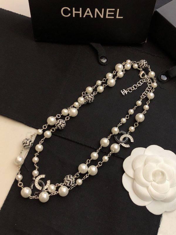 18K CC Star Pearls Long Necklace - 图片 7