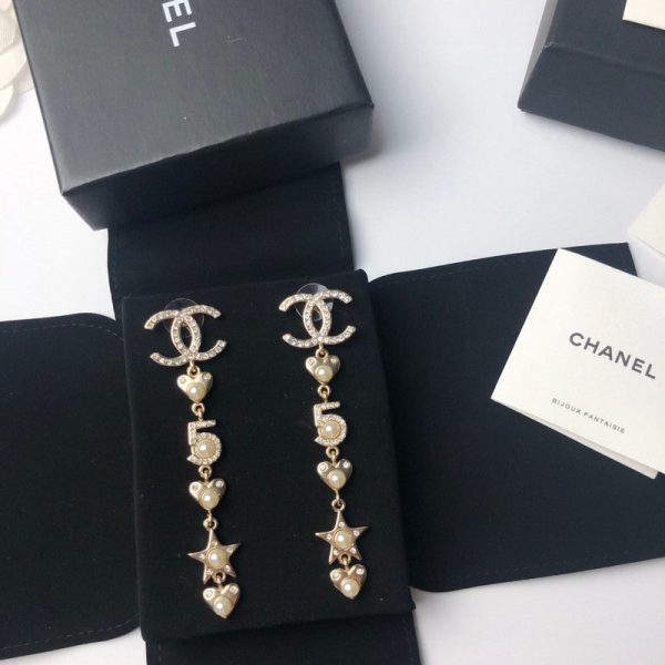18K CC No.5 Long Earrings - 图片 6
