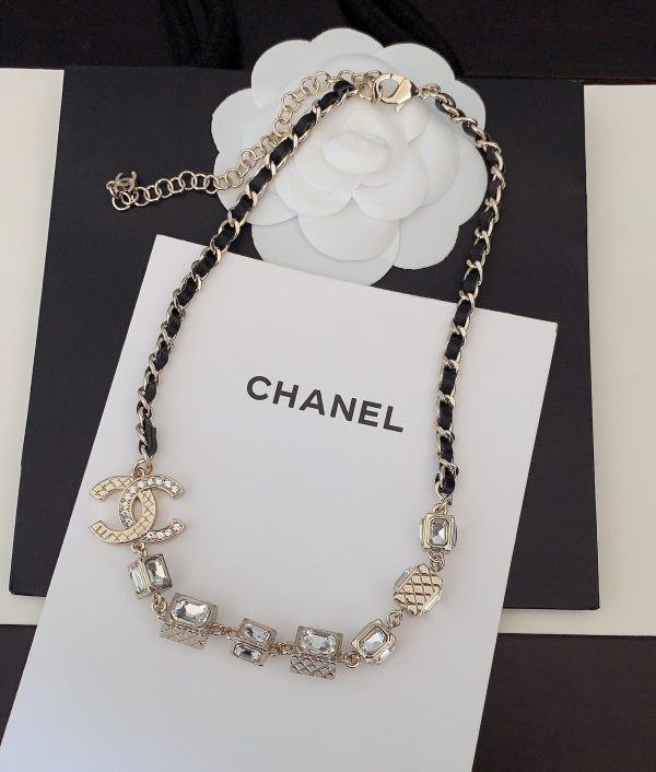 18K CC Square Crystal Choker Necklace - 图片 7