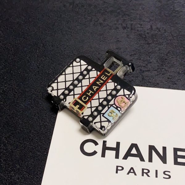 18K CC Suitcase Pattern Brooch - 图片 7