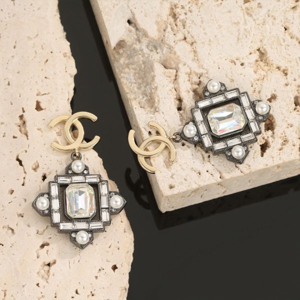 18K CC Crystal Earrings - 图片 6