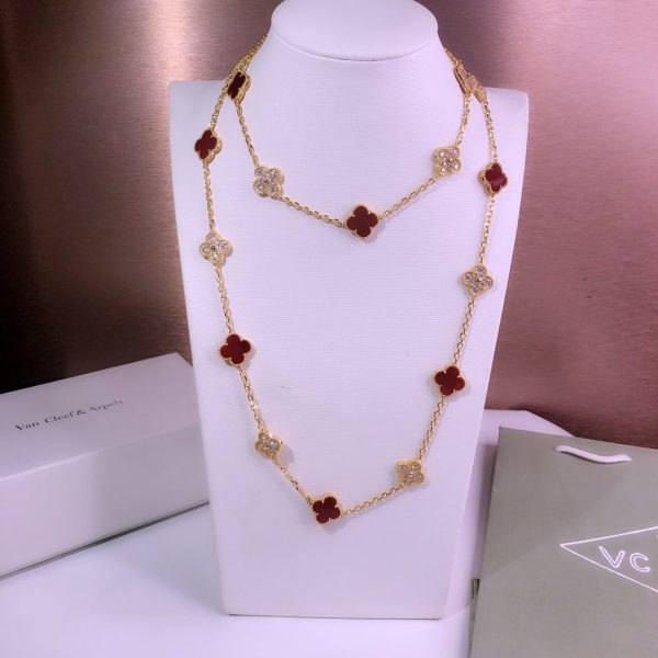 18K Vintage Alhambra 20 Motifs Long Necklace - Image 2