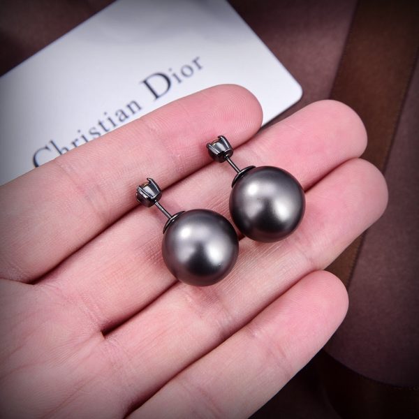 18K CD Tribales Black Resin Pearls Earrings - 图片 2