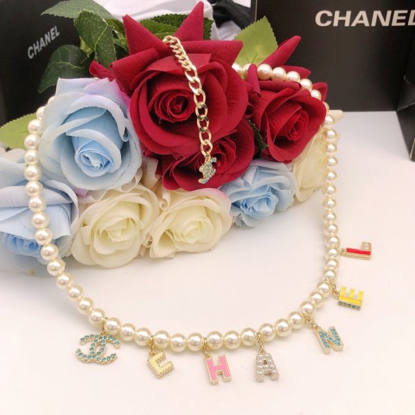 18K CC Script Pearls Necklace - 图片 7