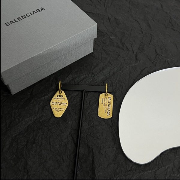 18K BB Plate Earrings - 图片 8