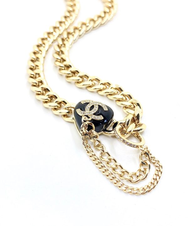 18K CC Black Choker Necklace - Image 5