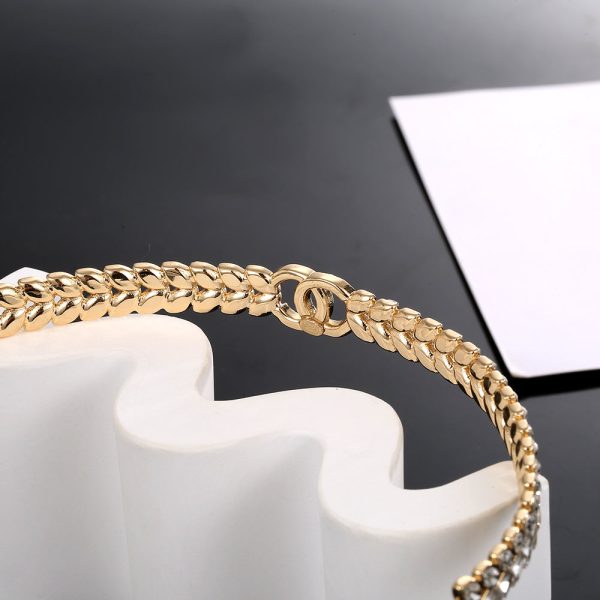 18K CC Diamonds Choker Necklace - 图片 6