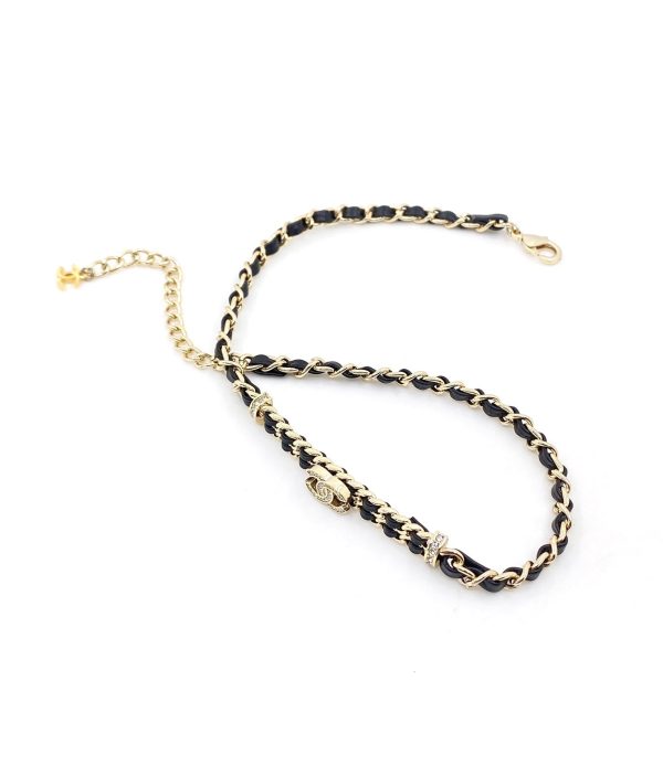 18K CC Leather Choker Necklace - 图片 6