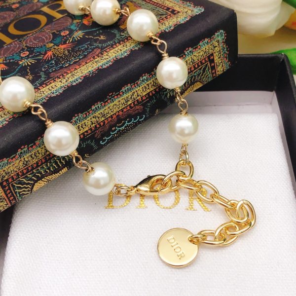 18K CD Butterfly Pearl Chain Necklace - 图片 7