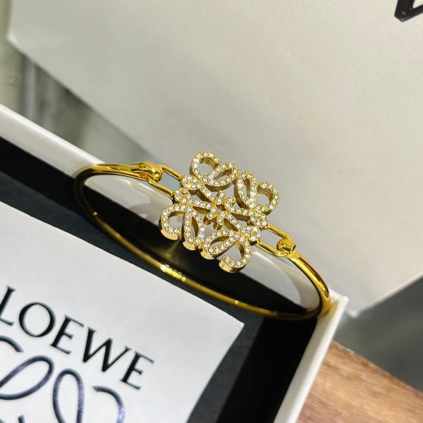 18K Anagram Pave Anagram Open Bracelet - Image 6
