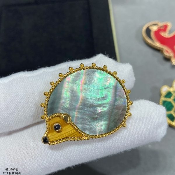 18K Lucky Animals Hedgehog Clip Brooch - 图片 6