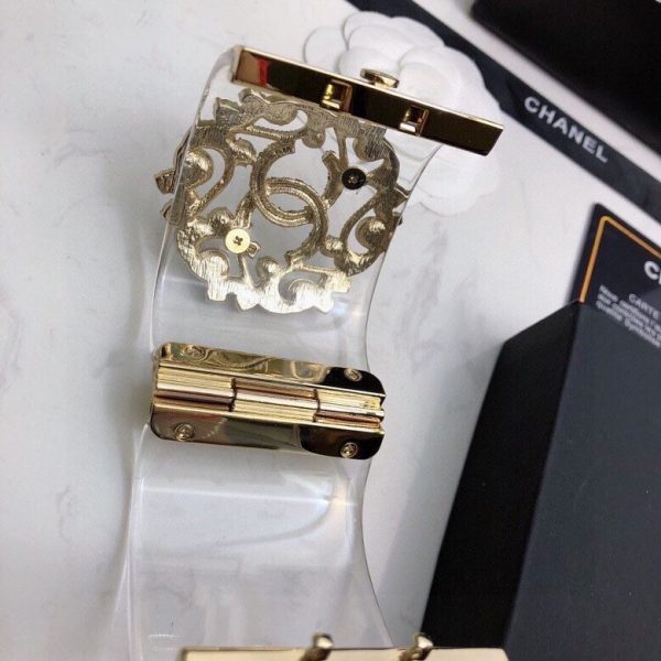 18K CC Transparent Cuff Bracelet - Image 7