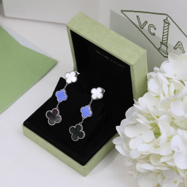 18K Magic Alhambra Three Motifs Earrings - 图片 6