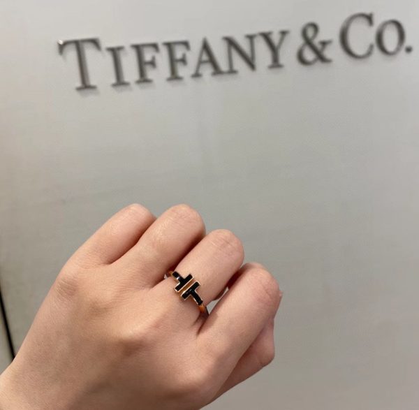 18K T Black Onyx Wire Ring - 图片 4