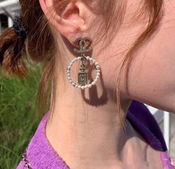 18K CC No.5 Perfume Bottle Earrings - 图片 2
