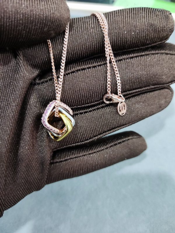 18K Trinity Pink Diamond Necklace - 图片 6