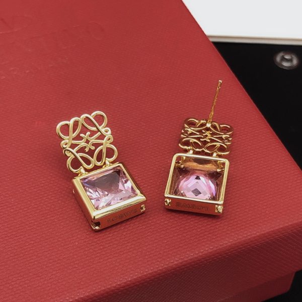 18K Anagram Crystal Earrings - Image 8