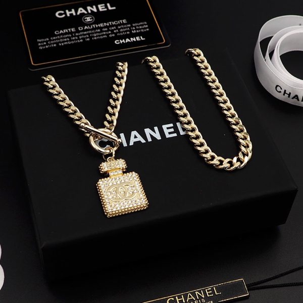18K CC Diamond Perfume Bottle Pendant Necklace - 图片 8