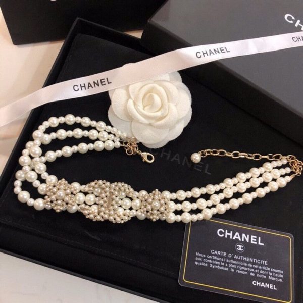 18K CC Pearl Choker Necklace - 图片 7