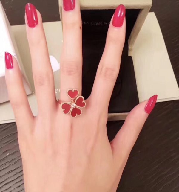 18K Sweet Alhambra Effeuillage Ring - 图片 3