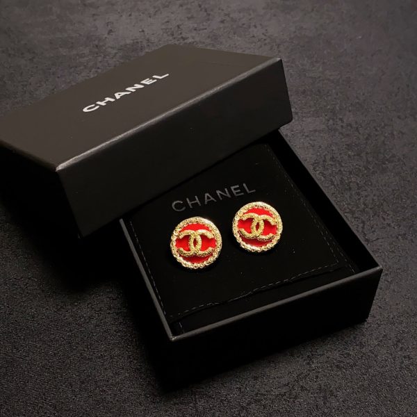 18K CC Black & Red Earrings - Image 6