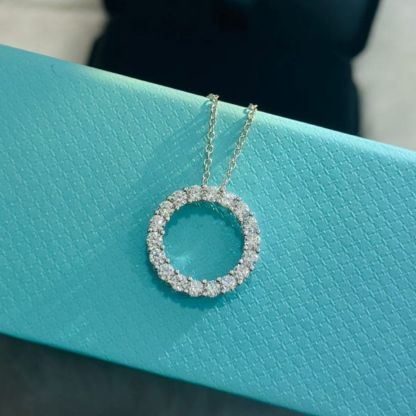 18K T Circle Diamonds Necklace - 图片 6