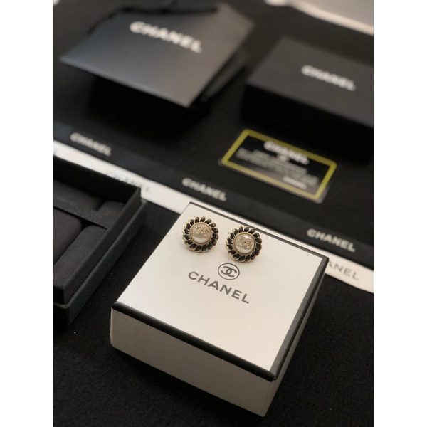 18K CC Black Earrings - 图片 6