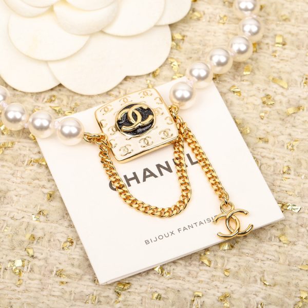 18K CC Pearls Choker Necklace - 图片 2