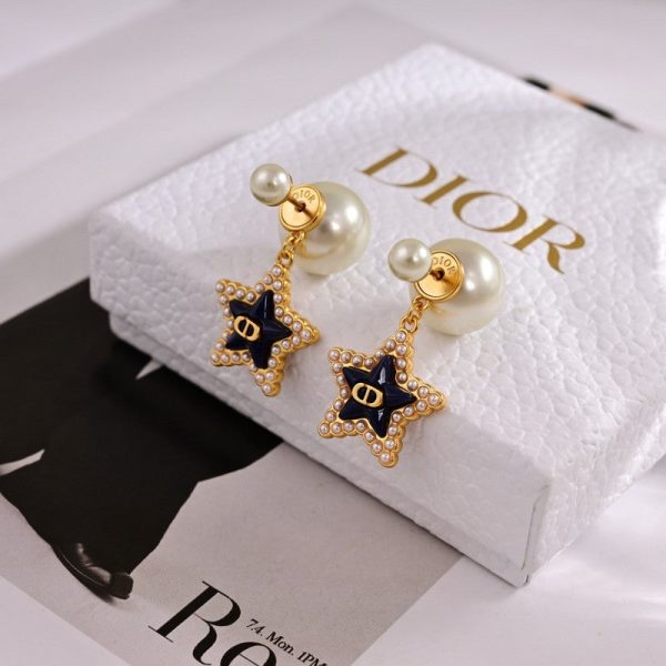 18K CD Tribales Star Pearl Earrings - 图片 6