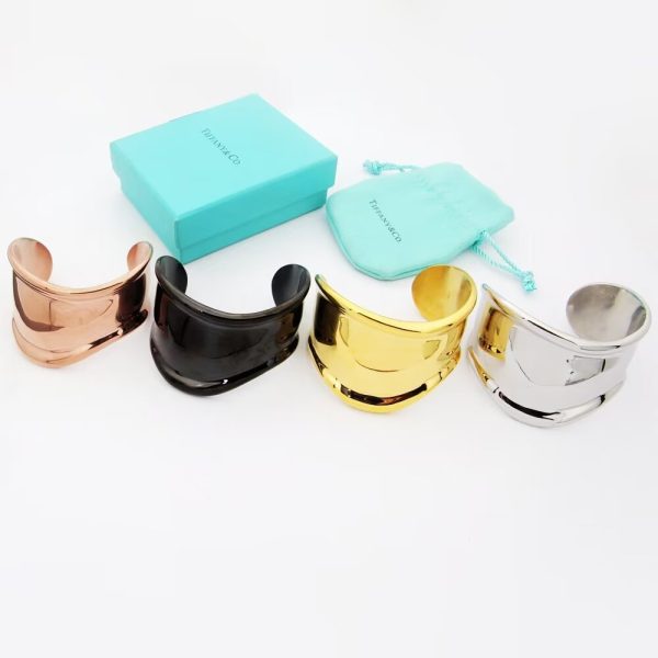 18K T Elsa Peretti Small Bone Cuff Black Bracelet - 图片 8