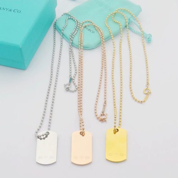 18K T 1837 Makers I.D. Tag Pendant Necklace - 图片 2