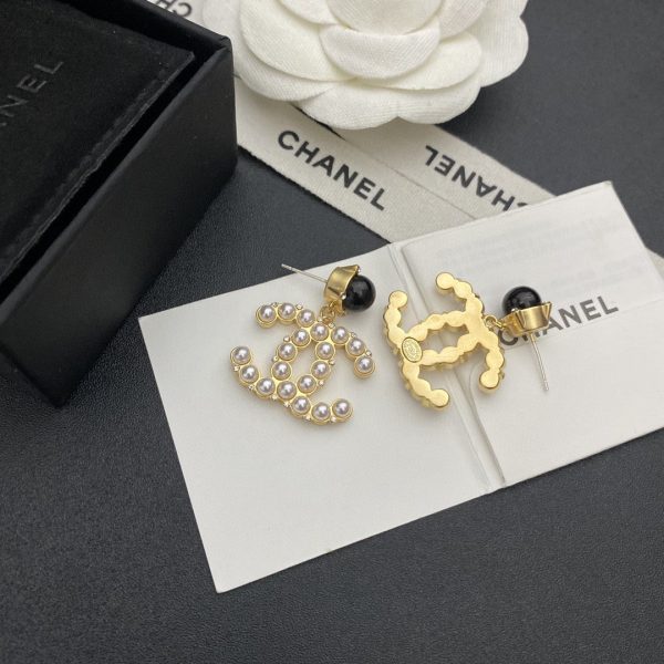 18K Pearl CC Pendant Earrings - 图片 6