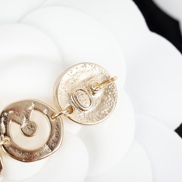 18K CC Script Pendant Earrings - 图片 2
