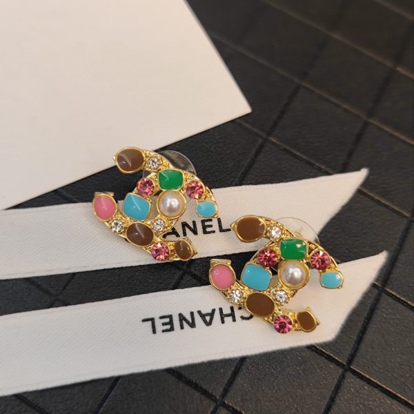 18K CC Multi-Color Crystals Earrings - 图片 7