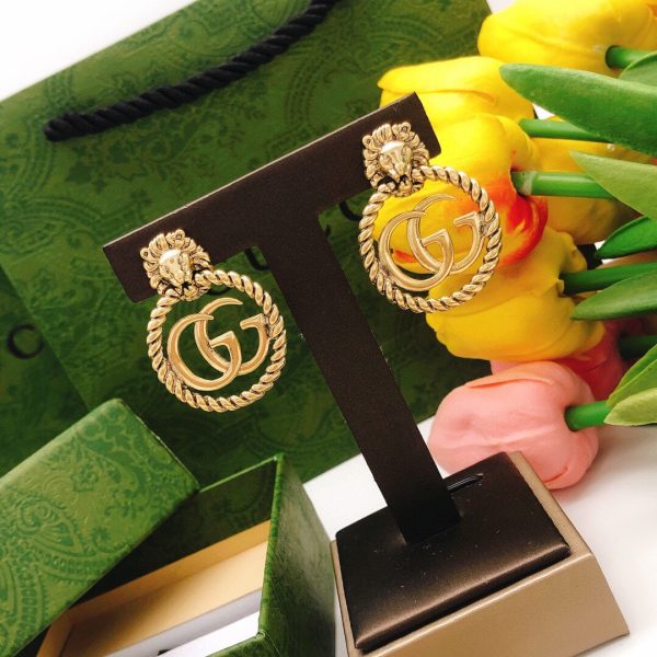 18K Double G Pendant Earrings - 图片 6