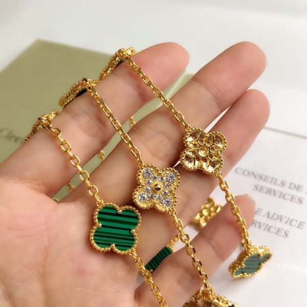 18K Vintage Alhambra 20 Motifs Long Clover Necklace - Image 4