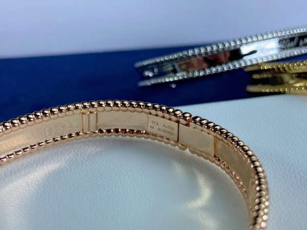18K Yellow Gold Perlée Signature Bracelet - Image 8