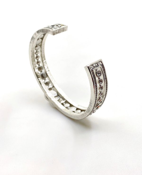 18K CC Cuff Crystals Open Bracelet - Image 6