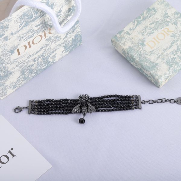 18K CD Bee Black Pearls Bracelet - 图片 4