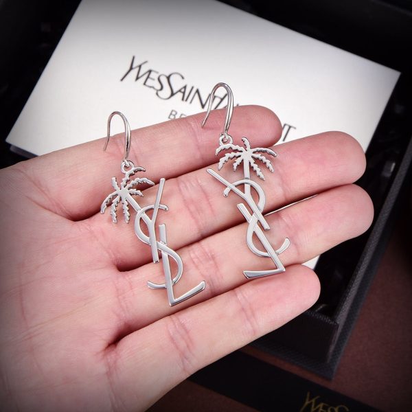 18K Saint Monogram Palmier Statement Earrings - 图片 2