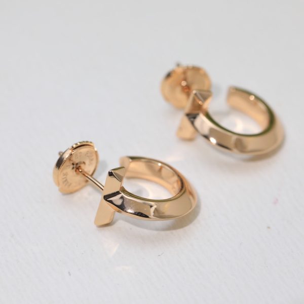 18K T Hoop Earrings - 图片 7