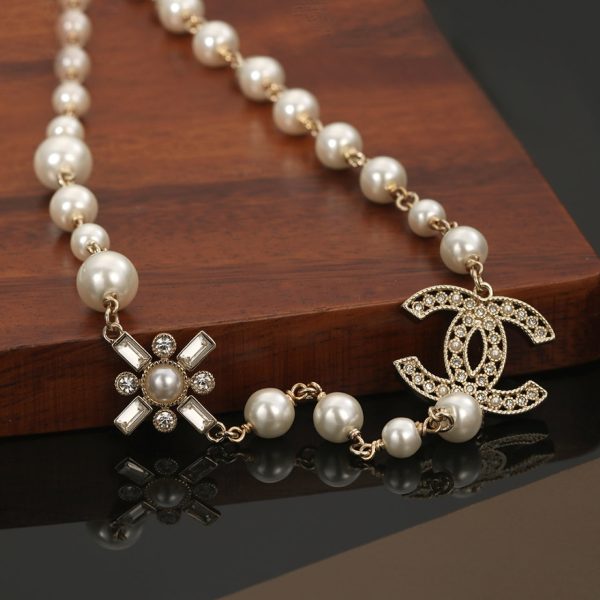 18K CC Flower Pearls Necklace - 图片 6