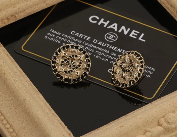 18K CC Diamond Round Earrings - 图片 6