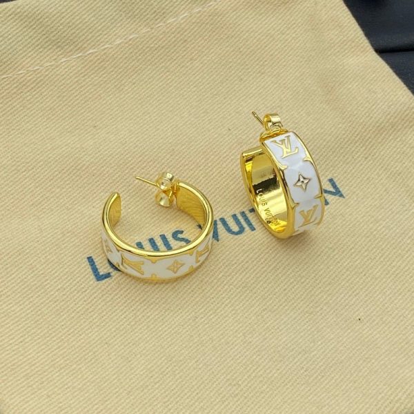 18K Louis Nanogram Enamel Earrings - 图片 5