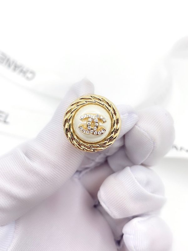18K CC White Pearl Earrings - 图片 6
