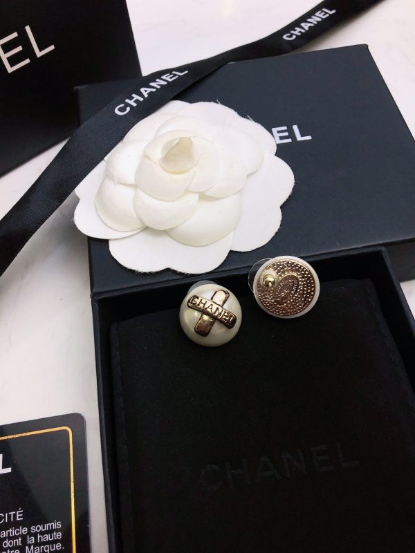 18K CC Pearl Earrings - 图片 4