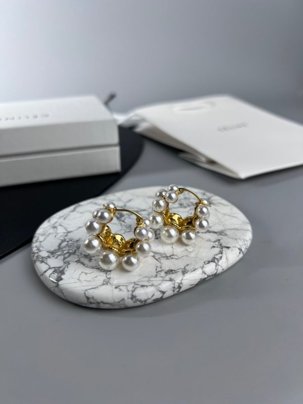 18K Triomphe Two-Rows Pearl Earrings - 图片 6