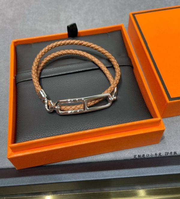18K Roulis Double Tour Brown H Bracelet - 图片 6