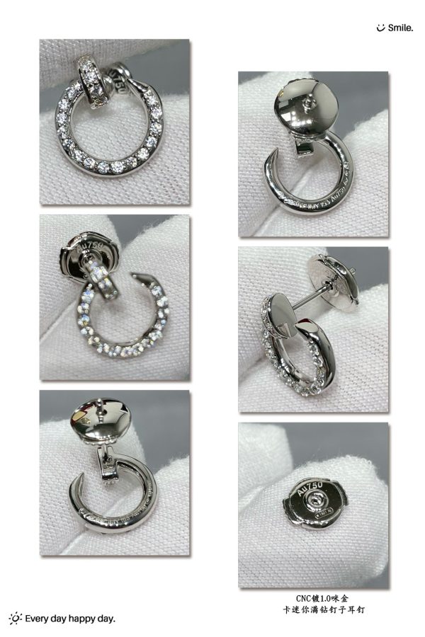 18K Juste Un Clou Diamonds Earrings - 图片 7