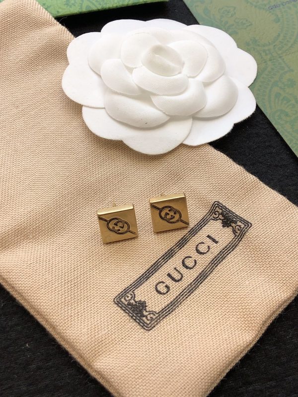 18K Double G Cube Earrings - 图片 6